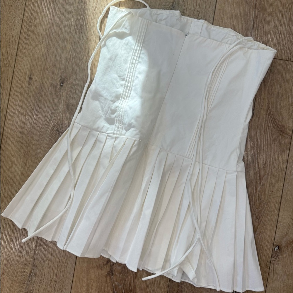 Edikted Cream Mini Dress with Pleats - Picture 5 of 6